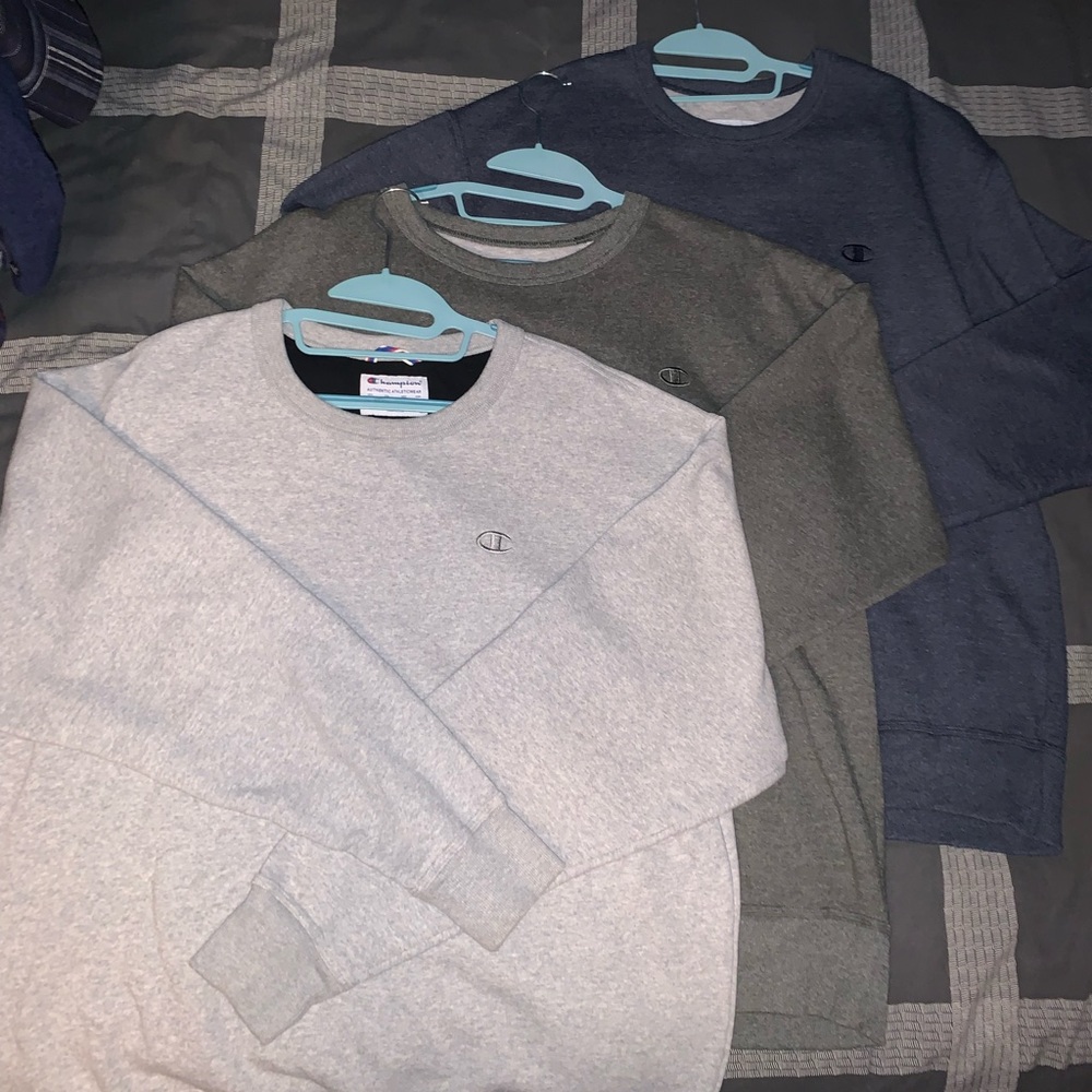 Lot of 3 Mens Champion Crewneck Sweatshirts